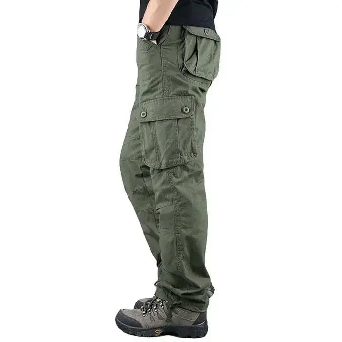 Pantalon Cargo Tactique Homme Pleine Longueur Coton Serge Poche Multiples Pour Randonnées Travaux Extérieurs Occasions Décontractées