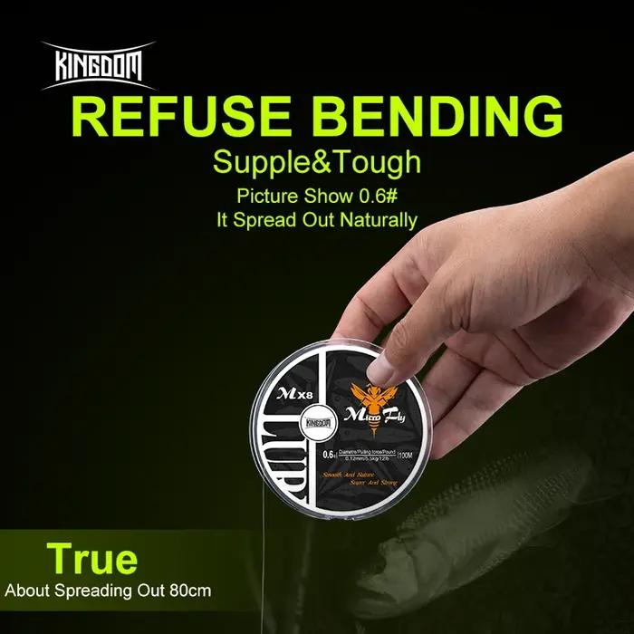 Kingdom Micro Fly THINNER lignes de pêche 100m 4 brins tressés PE japon Monofilament ensemble ligne