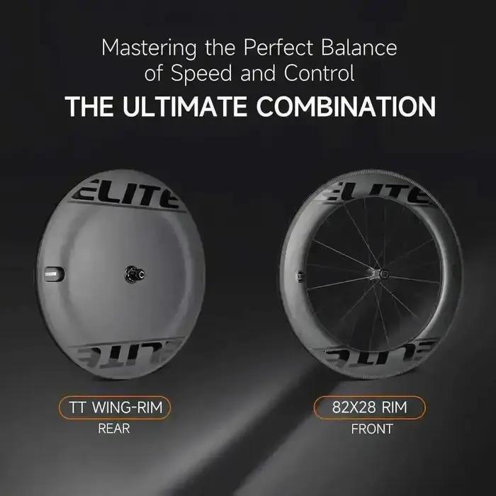 Jeu de roues carbone ELITEWHEELS AERO TT-Rim Brake pour vélo de triathlon
