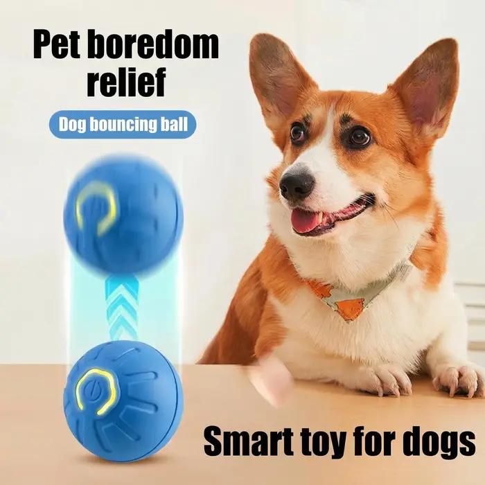 Jouet Électrique Automatique Balle Sautante à Gravité Résistante aux Morsures pour Chien Stimulation Mentale Auto-Plaisir Occasions Spéciales