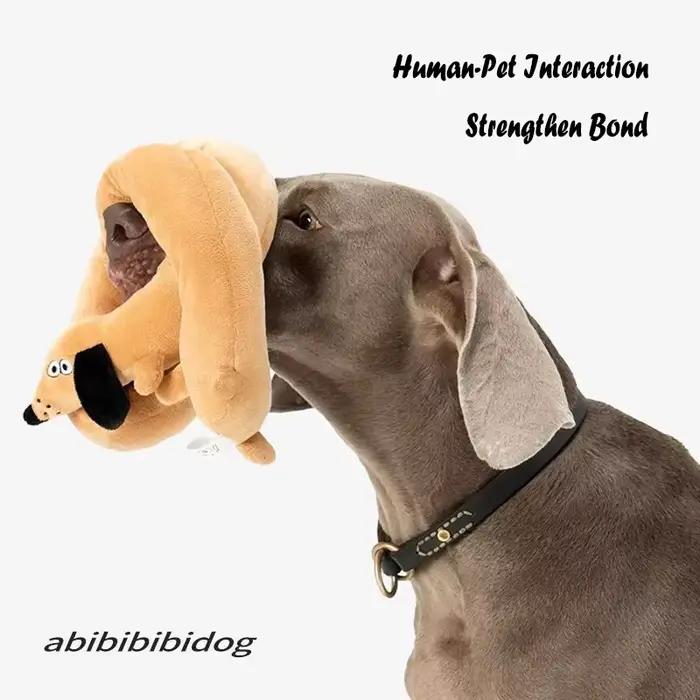 Peluche Teckel Longue et Moelleuse Jouet Sonore pour Enfants Décoration Chambre Canapé Cadeau Occasions Spéciales
