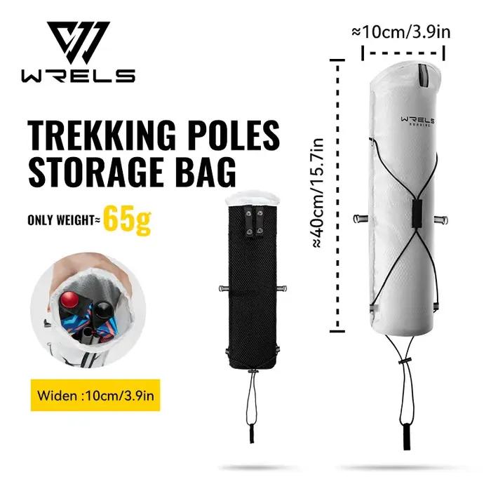 WRELS Sac de transport pour bâtons de randonnée Sac léger et étanche pour bâtons de randonnée Sac de rangement portable adapté aux sacs à dos de gilet Sac de canne