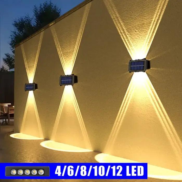 Applique solaire extérieure lumière chaude étanche haut et bas éclairage lumineux balcon cour jardin