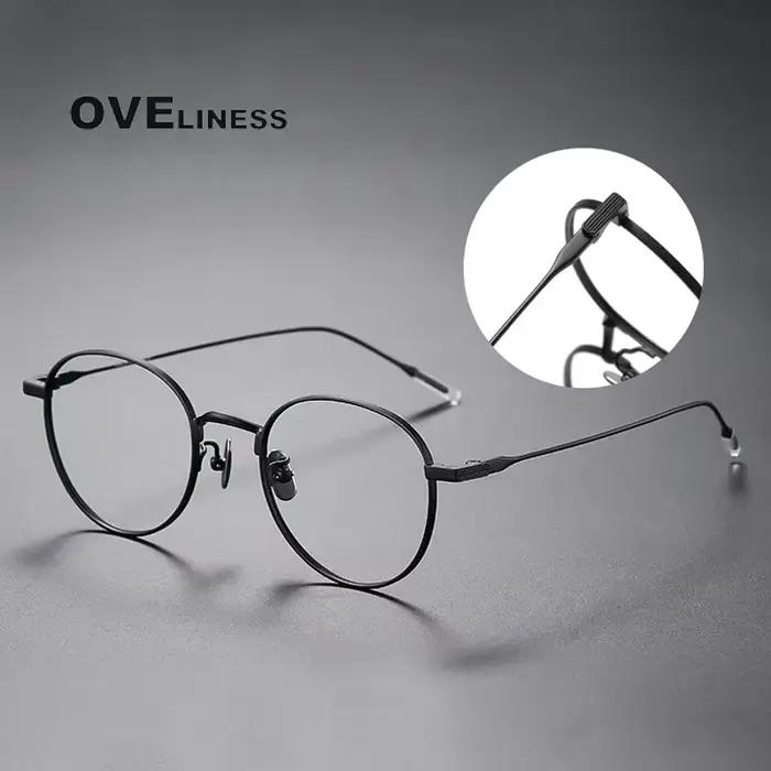 2025 rétro rond pur titane lunettes cadre hommes femmes montures de lunettes nouvelle marque Design
