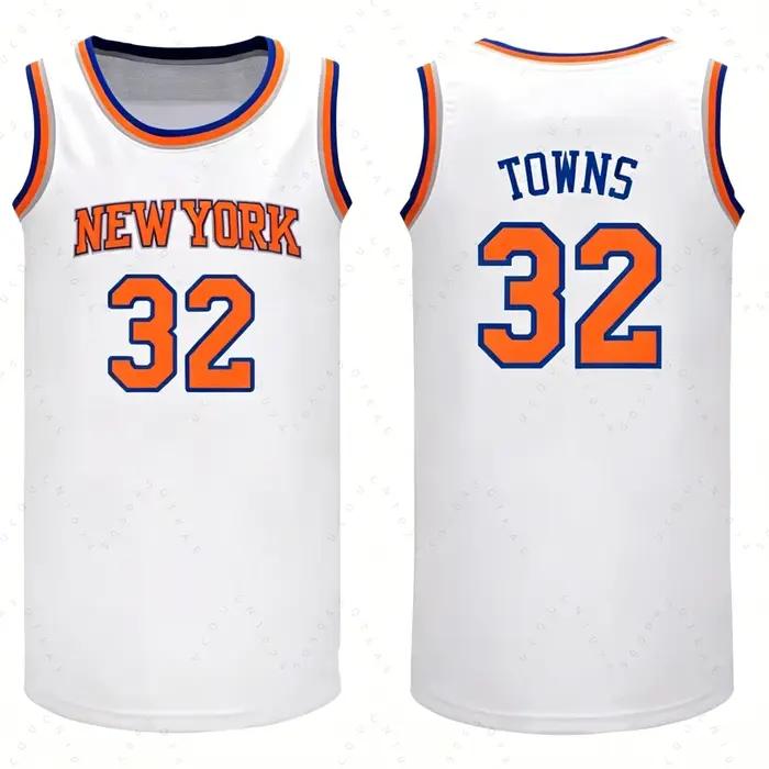 2026-27 New York Jersey Style Champions Finals Brunson # 11 communes # 32 ponts # 25 Anunoby # 8 Hart # 3 maillots de basket-ball pour fans