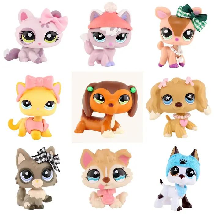 Jolis jouets plus de choix, chat à poils courts, teckel, chien, loup, renard, Collie, avec accessoires mignons, meilleur cadeau, jouet pour enfants