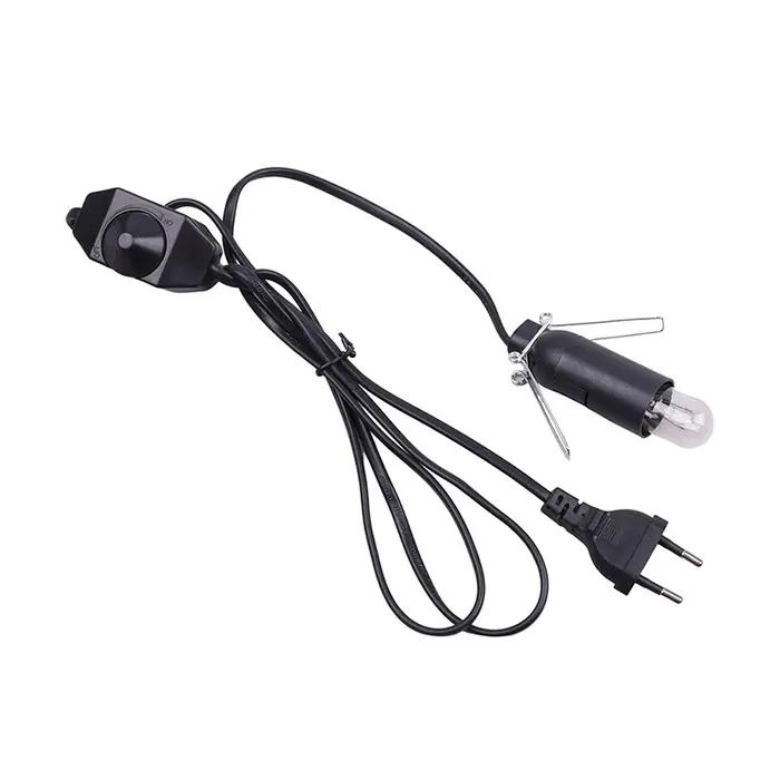 Câble d'alimentation E14 E12 avec variateur et interrupteur marche/arrêt, cordon de prise pour lampe