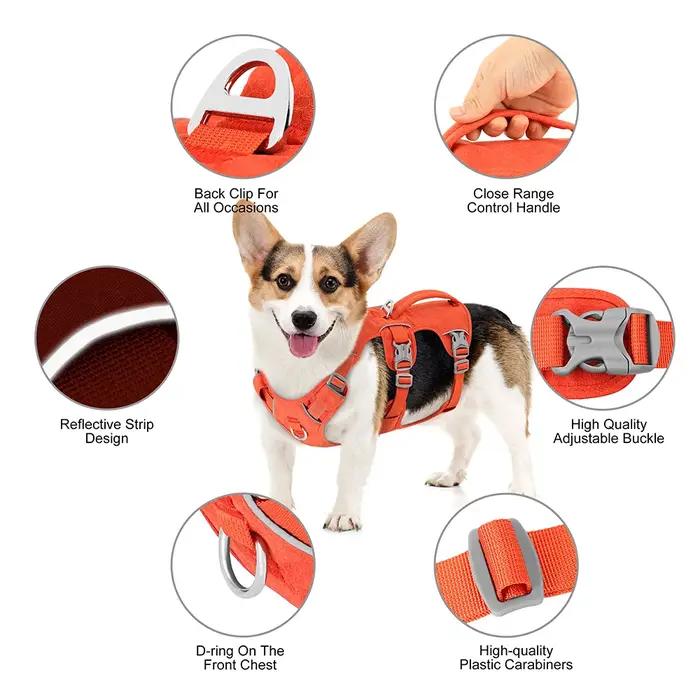 HarNISSAN-SFP Casting pour chien de compagnie en nylon, glaçure durable, poignée réglable, petit, moyen, grand chien, marche bouledogue
