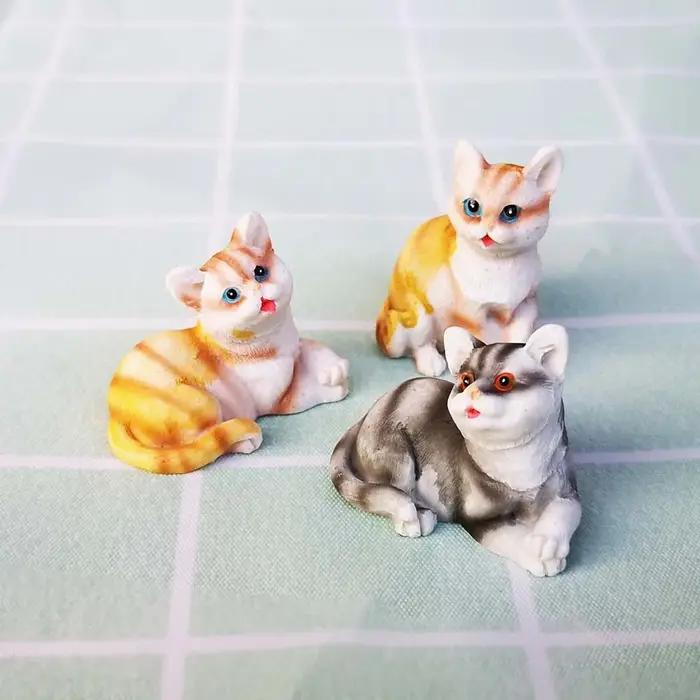 Ornement de bonsaï de chien Husky et de chat en résine pour décoration intérieure et extérieure pour amoureux des animaux et de la nature