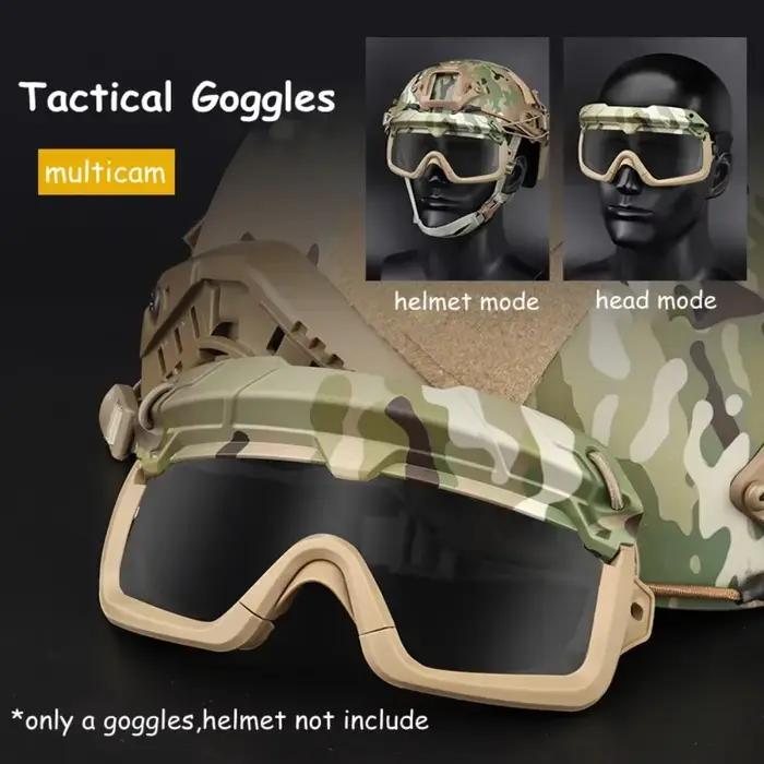 Tactical Helmet Goggles Sports Sunglasses for Men Women 2 Modes Airsoft Riding