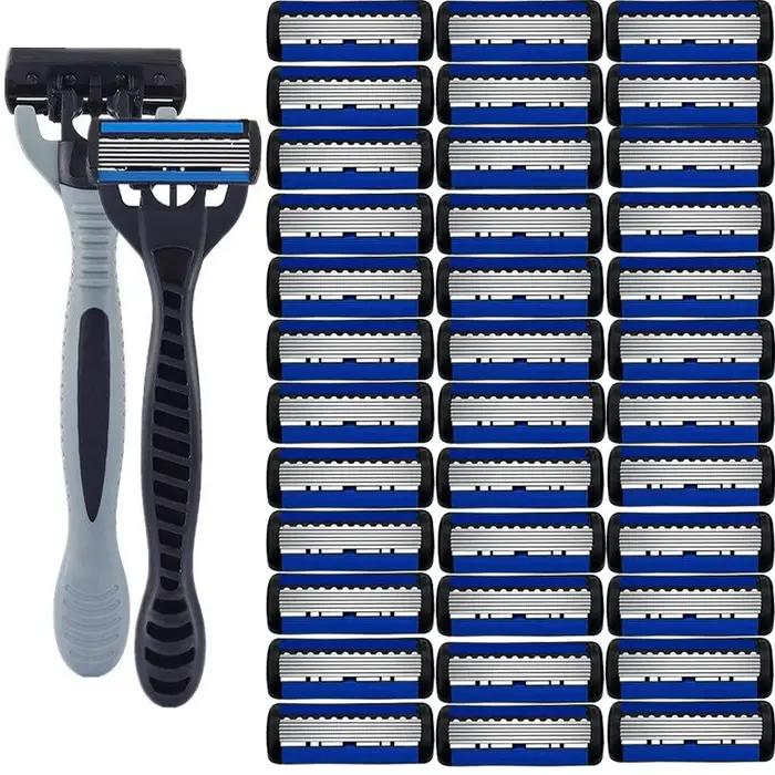 Rasoir de sécurité 6 couches en acier inoxydable pour homme et femme rasage épilation lames de qualité supérieure couleurs variées occasions spéciales