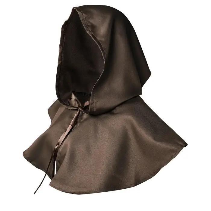 Costume de cosplay médiéval à capuche marron pour hommes et femmes