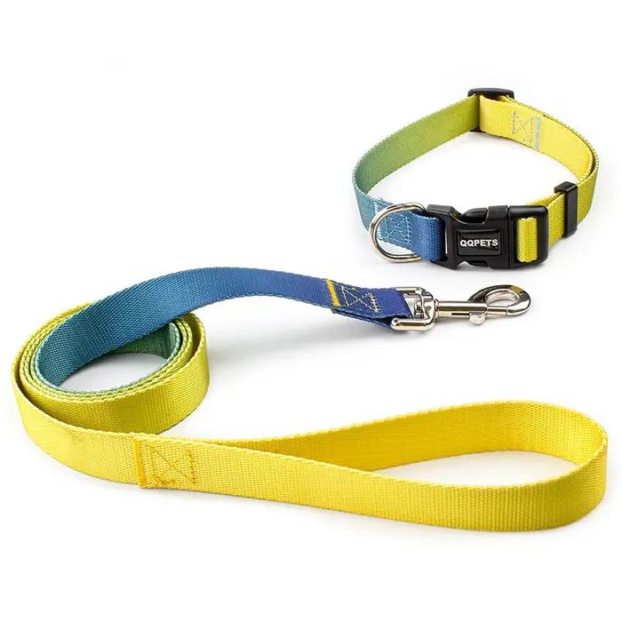 Collier et laisse réglables en nylon pour chien et chat, adaptés aux petits et grands chiens, bouledogues, pugs, beagles