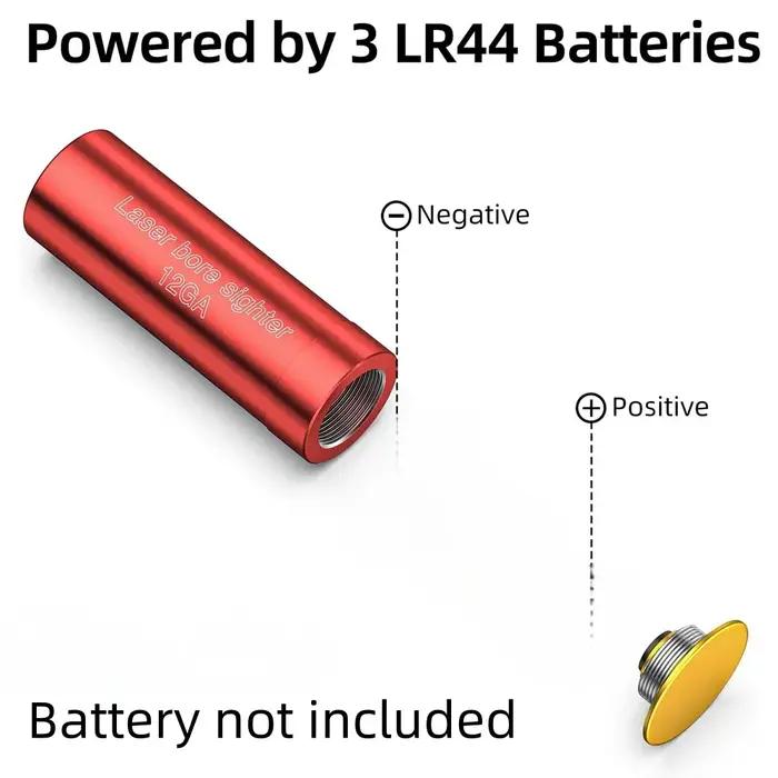 Laser de visée rouge 12GA pour canon de fusil, cartouche de visée rouge calibre 12, sans batterie, pour la calibrage de fusils de chasse