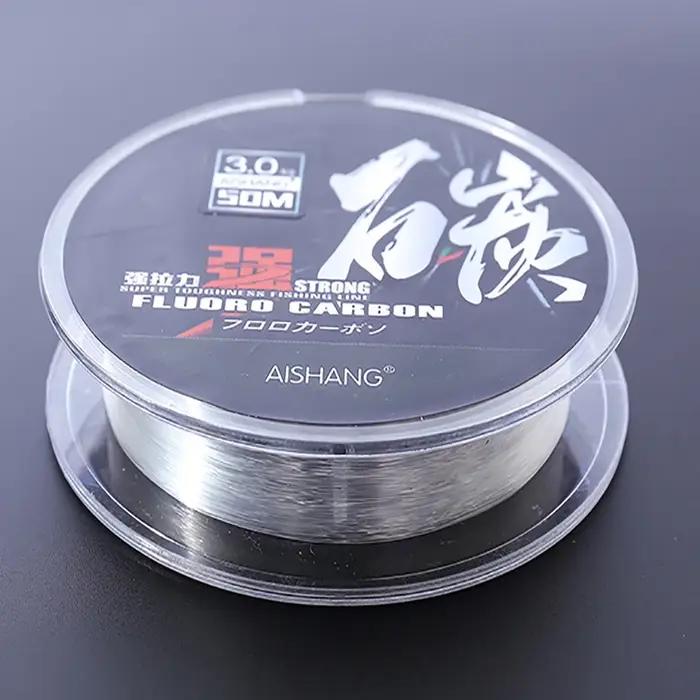 50M Super fort 100% fluorocarbone ligne de pêche en Fiber de carbone