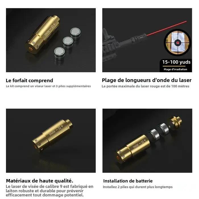Cartouche d'endoscope Laser rouge de 9mm, vue à points pour pistolet et portée de fusil, accessoire de chasse, vue de tir d'entraînement