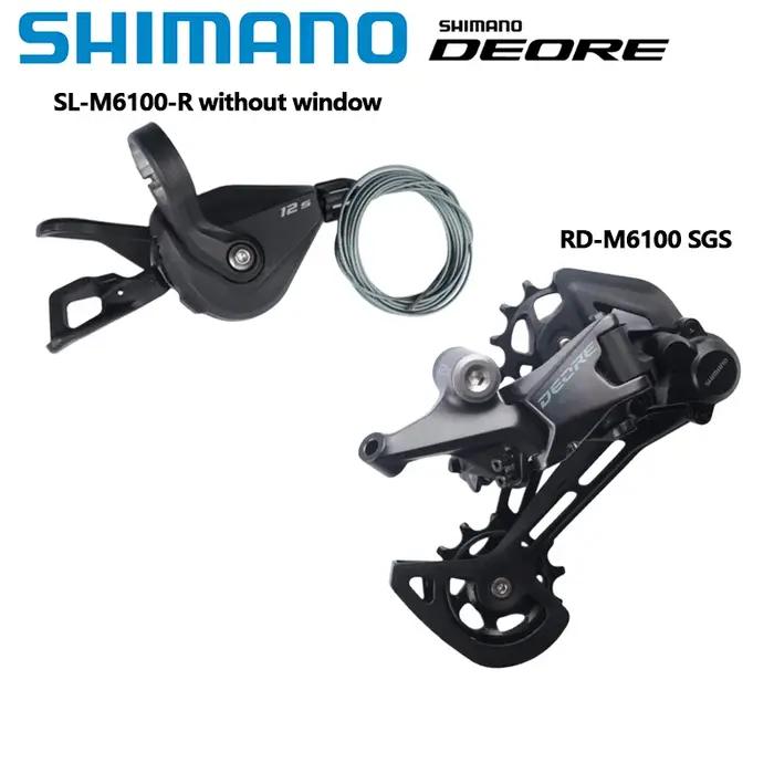 Manette de vitesse Shimano Deore SL-M6100 pour vélo de montagne avec dérailleur avant 12 vitesses pour courses et randonnées