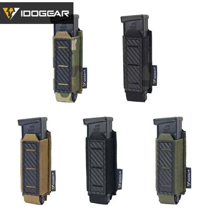 Poches tactiques carbone IDOGEAR 9mm MOLLE anti-dérapantes légères pour chasse et airsoft