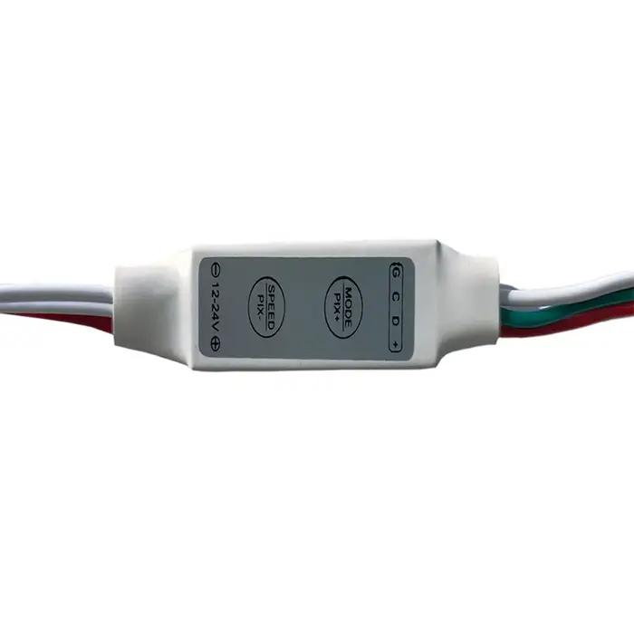 WS2811 LED bande 12V 24V contrôleur de débit Simple Mini 2 touches LED barre de chasse variateur de
