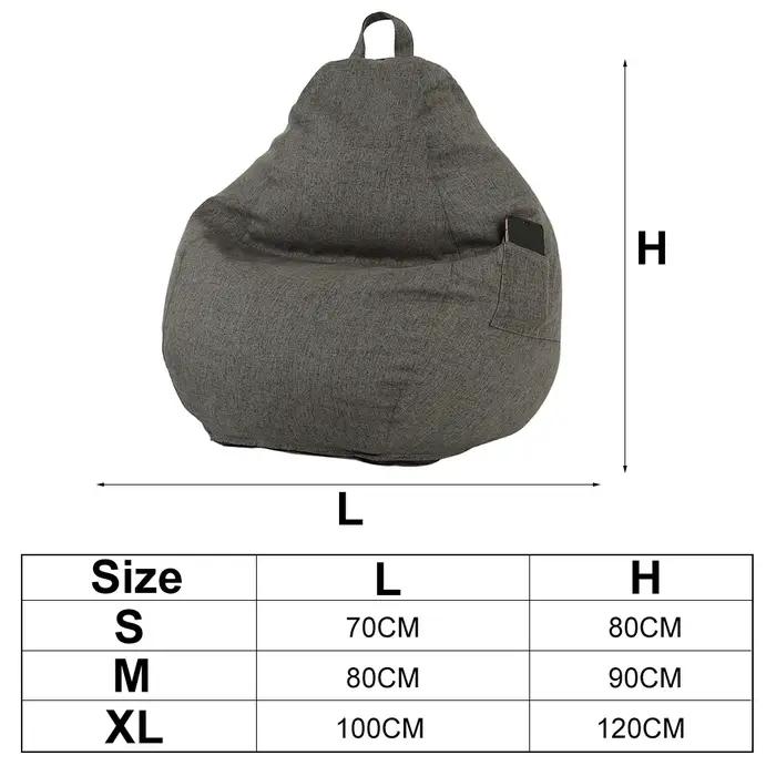 Adultes enfants Bean Bag couverture grand paresseux canapé chaise couverture sans remplissage coton