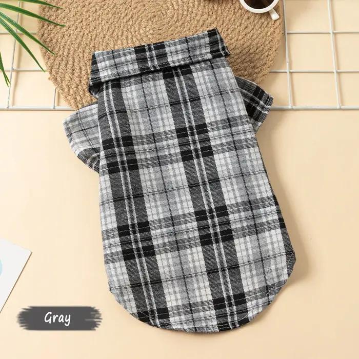 Vêtements pour chiens à carreaux printemps-été