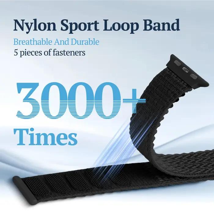 Bracelet nylon scrunchie sport pour Apple Watch 49mm 46mm 45mm 44mm 42mm 41mm 40mm