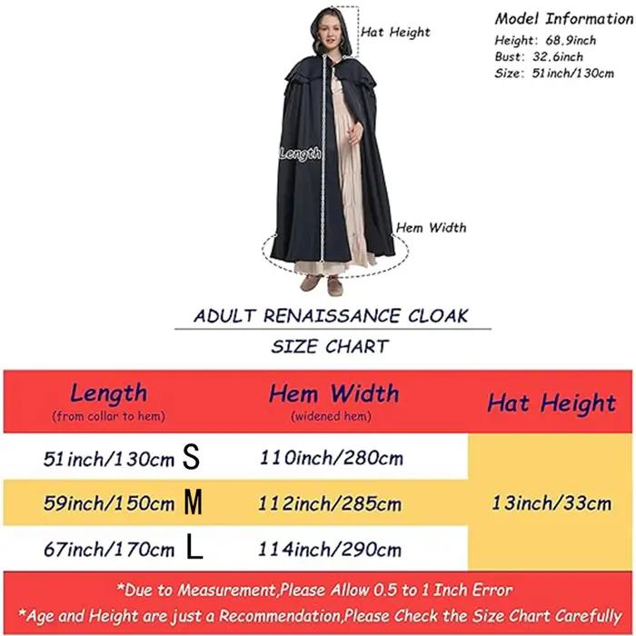 Cape médiévale vintage à capuche pour hommes et femmes, costume de chevalier Renaissance, cape gothique de magicien, cape de carnaval d'Halloween, occassions spéciales