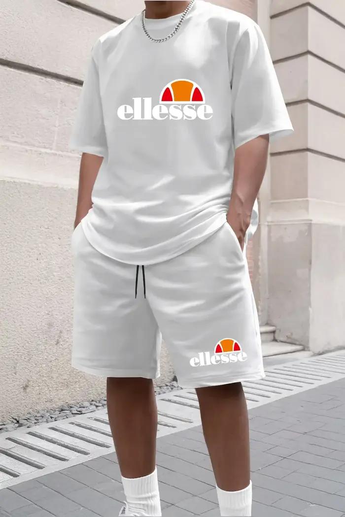 Ensemble décontracté et tendance en polyester pour hommes, style sportif et casual, col rond, adapté aux occasions quotidiennes et été 2026