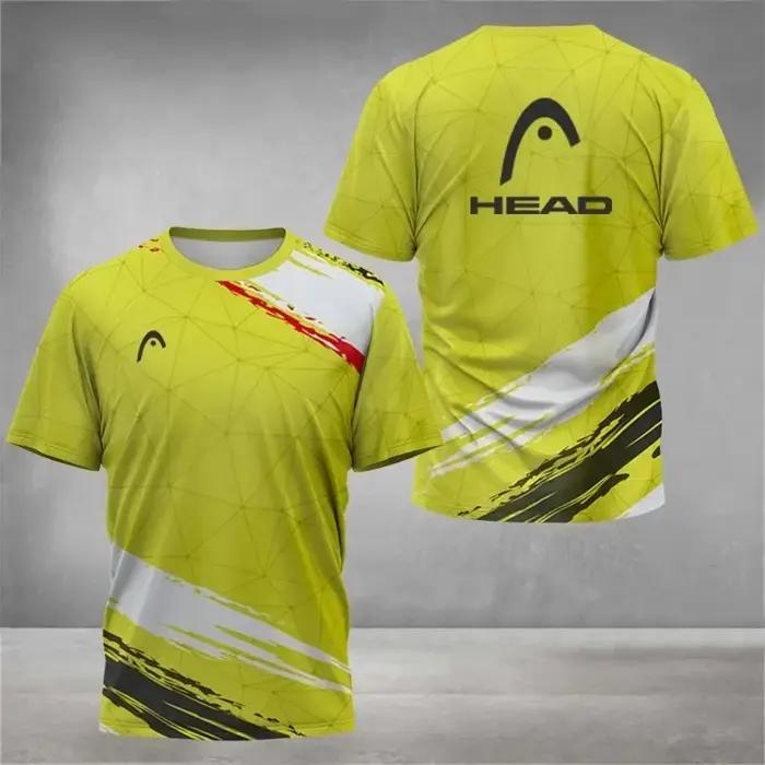 T-shirt respirant pour homme, col rond, manches courtes, coupe ample, idéal pour le badminton, le te