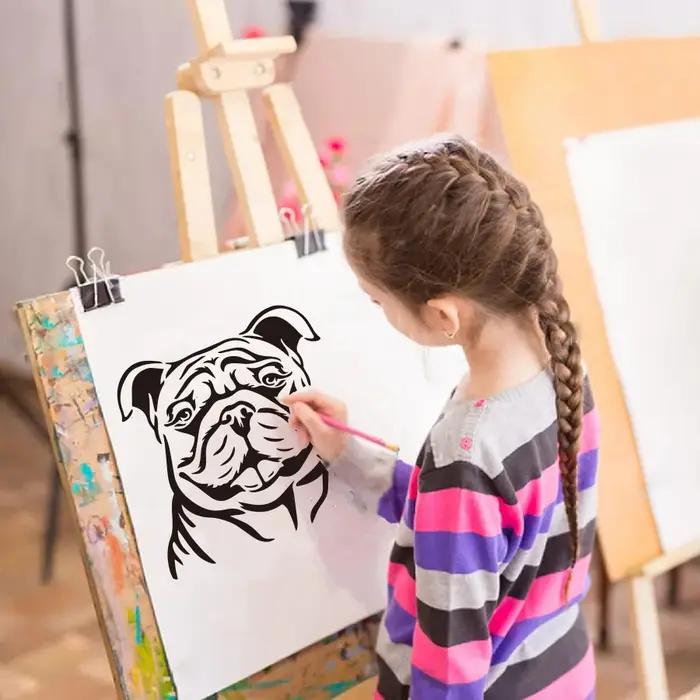 Bview Art – Lot de 9 pochoirs en forme de tête de chien pour la peinture