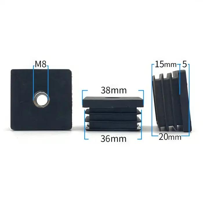 Bouchons de tuyaux carrés en plastique M5 M6 M8