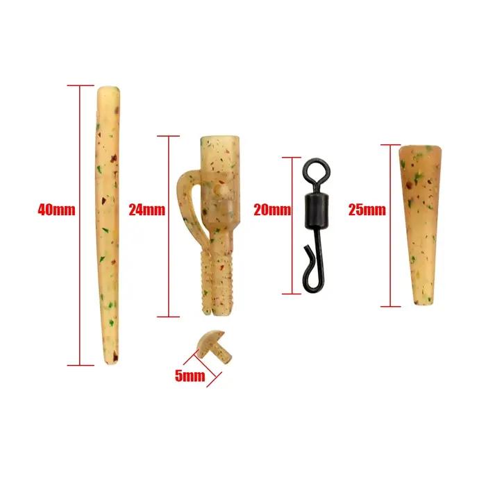 Hirisi 40 pièces accessoires de pêche à la carpe Clips de plomb de sécurité queue cône en caoutchouc