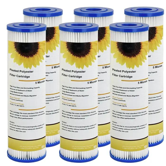 Coronwater 10" X 2, 5" cartouche de filtre à eau à sédiments plissée paquet de 6 pour système de purification de l'eau