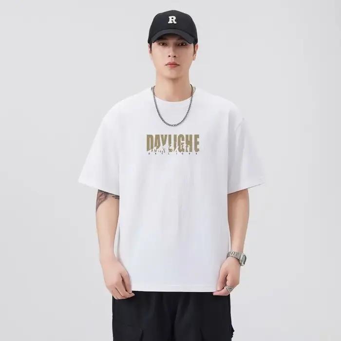 T-shirt surdimensionné 100% coton homme KSTUN tee-shirt décontracté imprimé lettres style streetwear pour été occasions décontractées