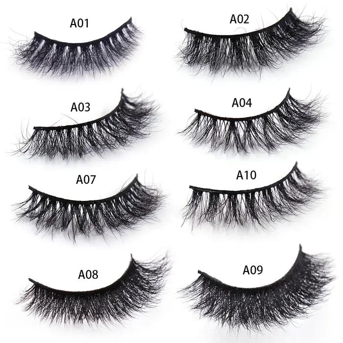 Faux cils de vison 3D avec escalade, faits à la main, bande complète, maquillage, moelleux, sans boî
