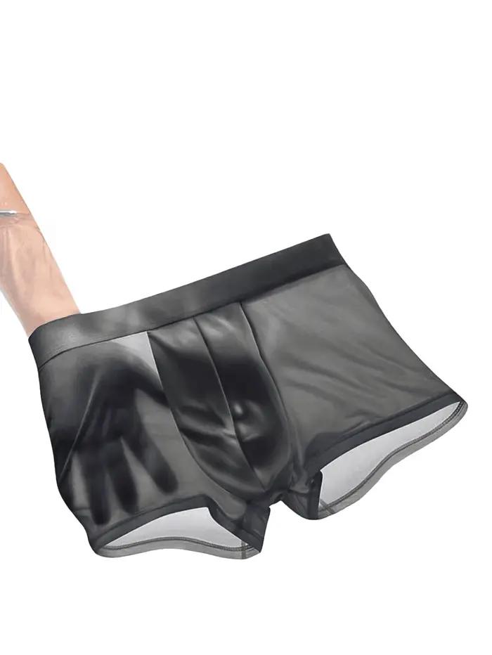 Vente en gros de sous-vêtements pour hommes, pantalons à quatre coins de taille anglaise en soie gla