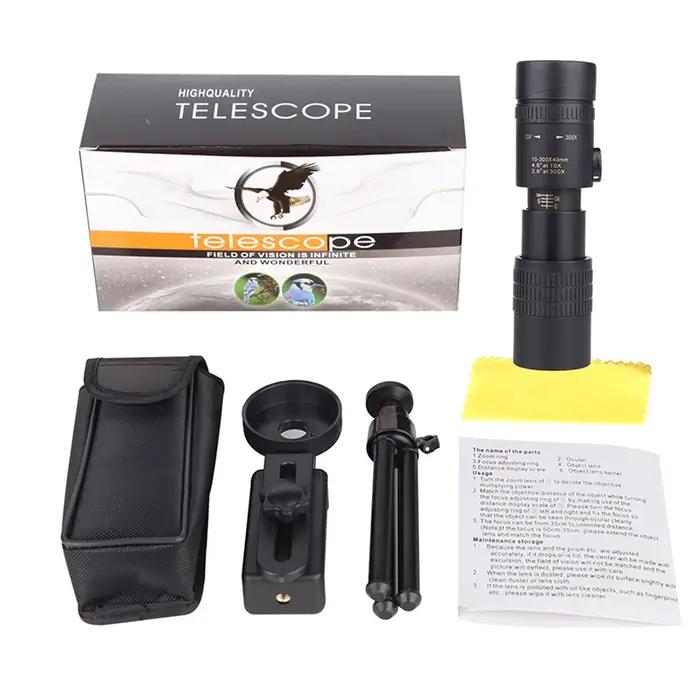 Monoculaire professionnel 300x40 zoom lentille rotative longue portée pour chasse et observation mobile