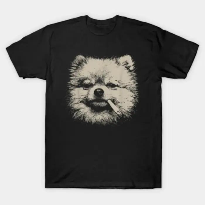 T-shirt avec motif de chien Pomeranian pour hommes et femmes