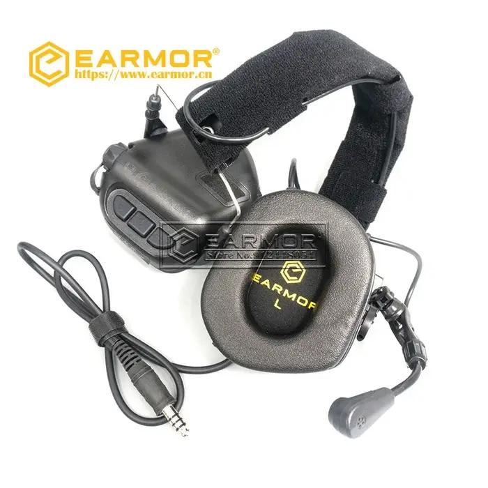 Casque de chasse EARMOR M32 MOD4 avec amplification sonore et veste Nato TP120 Noir pour chasseurs cherchant protection auditive et confort en extérieur