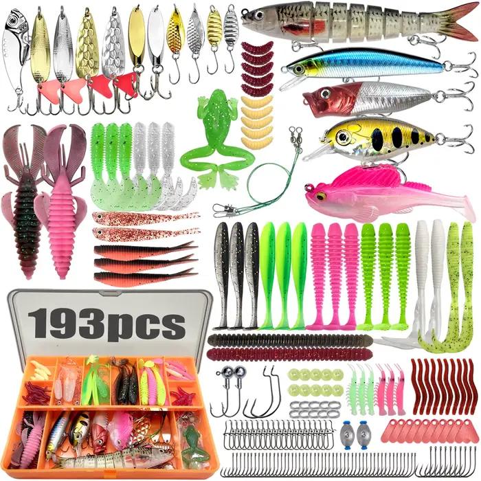 Kit de Leurres de Pêche 83/133/193/239/409 pièces pour Truite/Brochet/Perche - Ensemble Multicouches avec Équipement