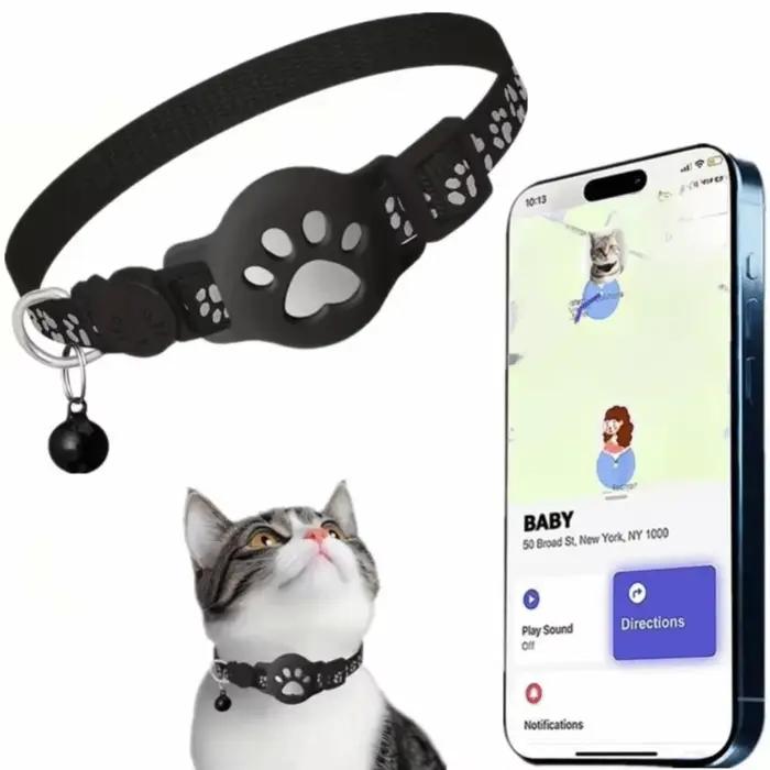 Collier de sécurité pour chat avec boucle, bandes réfléchissantes, réglable pour collier Airtag, anti-perte, étanche pour étui Airtag, chatons, chiots occassions spéciales