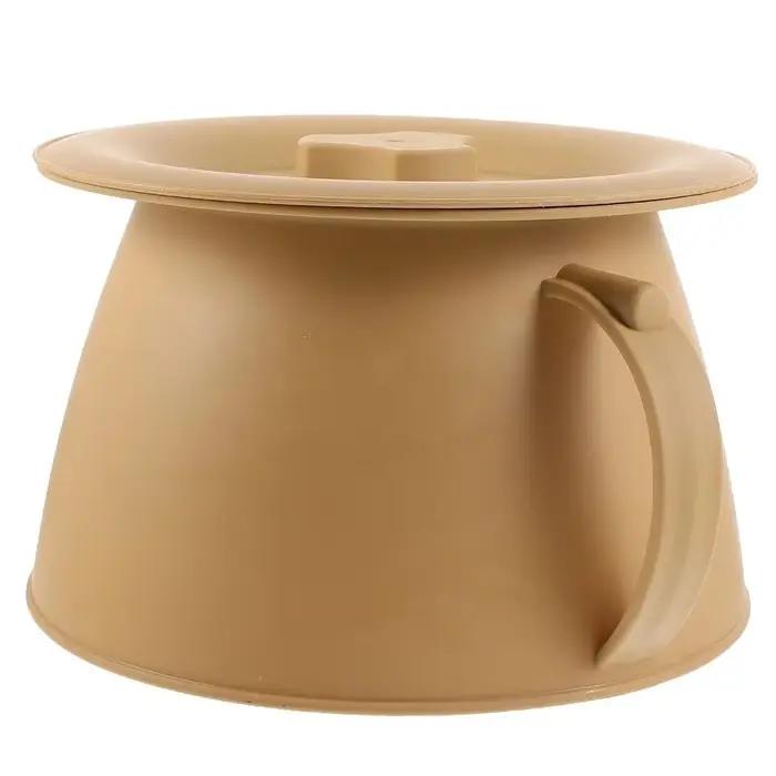 Pot de chambre sanitaire de 1,5 l, urinoir Portable en plastique épais, anti-fuite avec poignée, bassin de lit pour l'extérieur