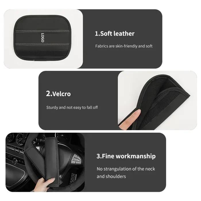Ceinture de sécurité en cuir brodée pour Porsche Panamera Spyder Carrera Macan Boxster élégante et sécuritaire