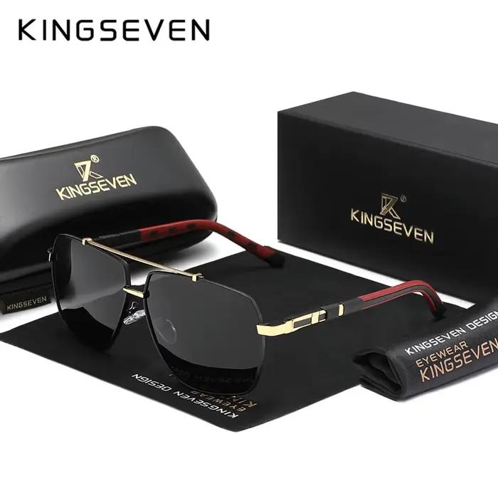 Lunettes de soleil polarisées en aluminium de marque KINGSEVEN pour hommes et femmes, lunettes de co