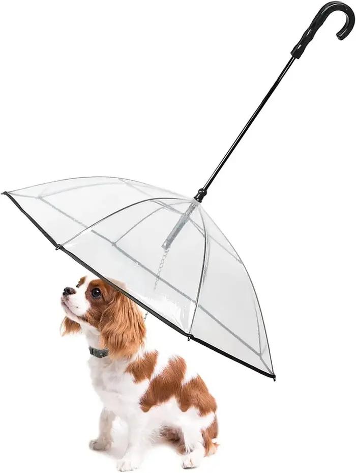 ATUBAN Parapluie pour chien avec laisse pour petits animaux, parapluie pour chiens pour animaux de c