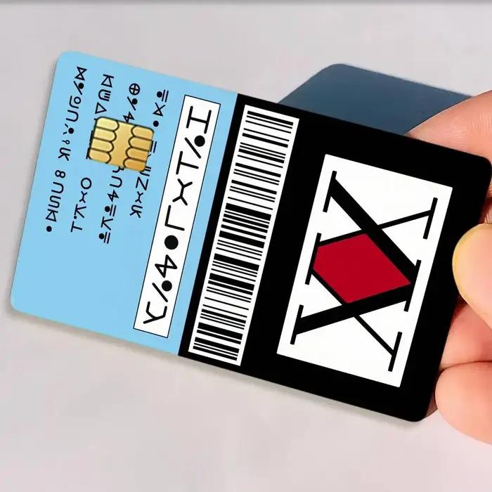 Autocollants décoratifs pour cartes de crédit H-Hunter License Killua, adaptés aux cartes bancaires, au transport en métro, anti-rayures, cadeau, 4 pièces