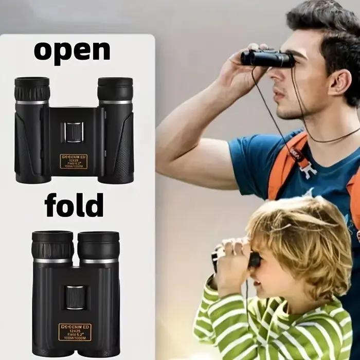 Jumelles compactes 12x25 ED haute puissance pour adultes enfants - Grand oculaire focus facile observation ornithologique voyage
