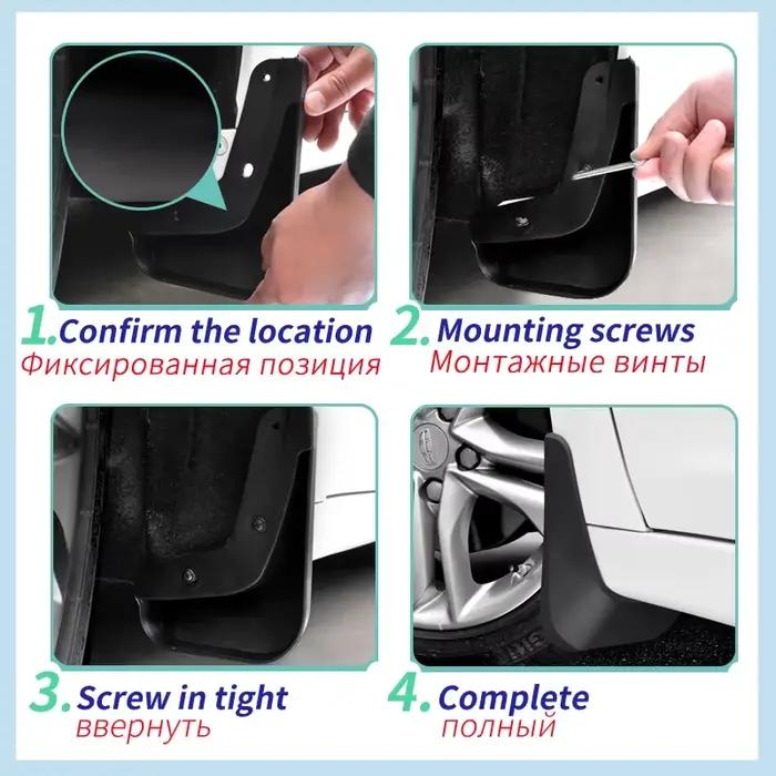 Garde-boue pour roues avant et arrière, garde-boue, garde-boue, accessoires de style de voiture, KIT
