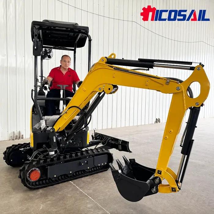 Nicosail 1,8 tonnes machines d'excavation compactes agricoles équipement sur chenilles Micro petite mini pelle à vendre