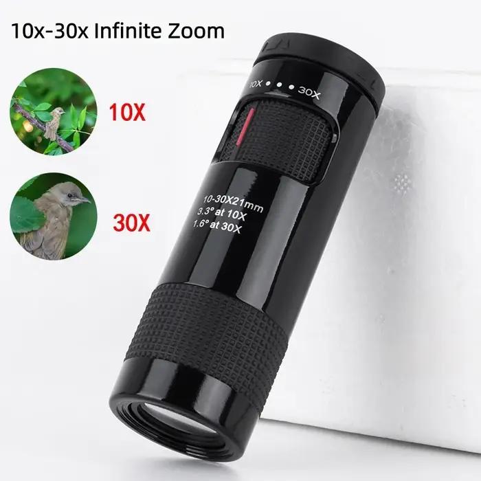 Lunette monoculaire zoom 10-30x21 portable compacte pour camping chasse tourisme observation optique